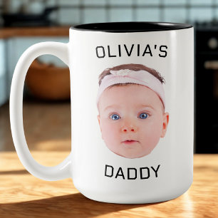 Personalized Face Mug, Custom Baby Mug, Dad Gift Two-Tone Coffee Mug