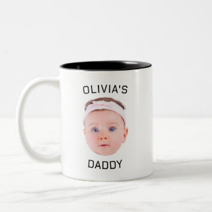 Personalized Face Mug, Custom Baby Mug, Dad Gift Two-Tone Coffee Mug