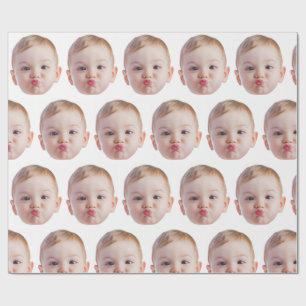 Personalized Face Print Custom Photo Gift  Wrapping Paper