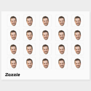 Personalized Face Stickers, Custom Face, Photo Square Sticker