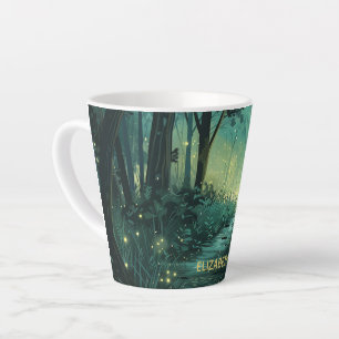 Personalized Fairy Light Forest Latte Mug