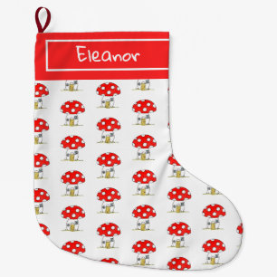 Personalized Fairytale Woodland Toadstool Large Christmas Stocking