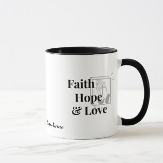 Personalized Faith Hope Love God Bless You Mug Cup