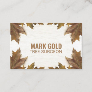 Personalized "Fallen Leaves on Wood" (UK/Euro) Business Card
