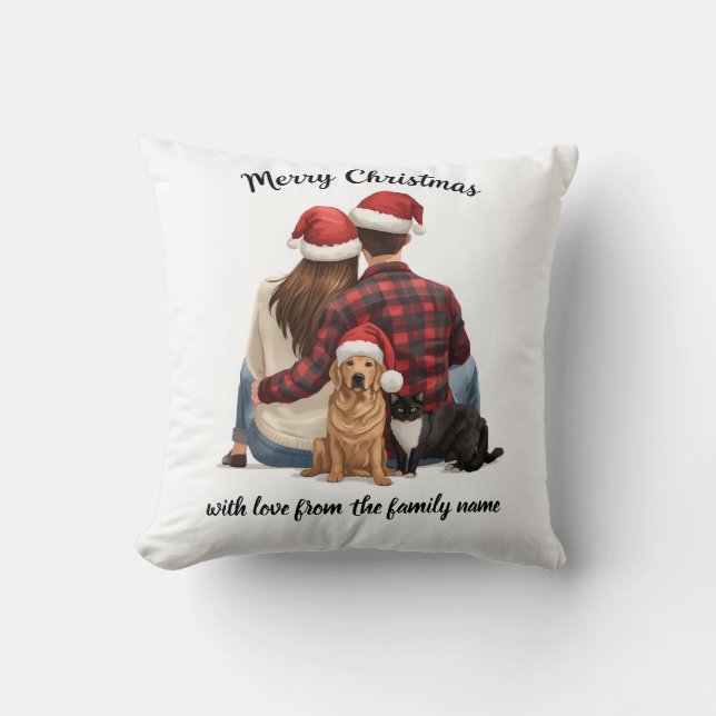 Personalized Family Christmas 2025 Cushion (Front)
