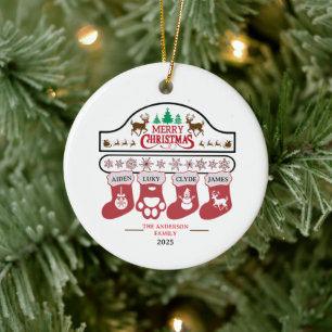 Personalized Family Christmas Ornament   Holiday 