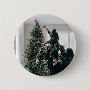 Personalized Family Christmas Photo 6 Cm Round Badge