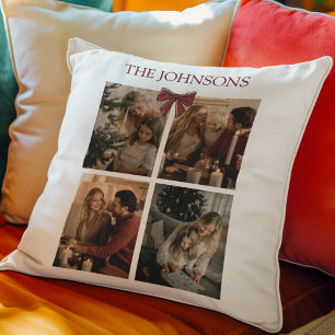 Personalized Family Christmas Photo Collage Pillow