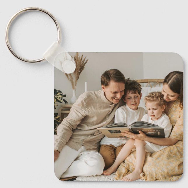 Personalized Family Double Sided Two Photo  Key Ring (Front)