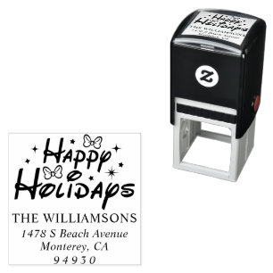 Personalized Family Merry Christmas Return Address Self-inking Stamp