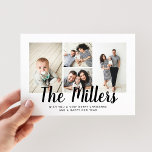 Personalized Family Name 4 Photo Collage Holiday Card<br><div class="desc">Spread the love with this personalized holiday photo card that features a photo collage and your family name. Add a photo and text to the back for an extra special touch.</div>