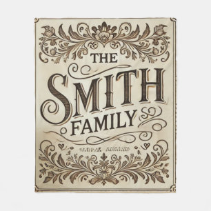 Personalized Family Name Blanket – Minimal Neutral