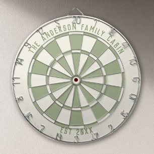 Personalized Family Name Custom Sage Game Room Dartboard