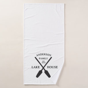 Personalized Family Name Lake House  Bath Towel
