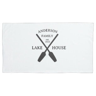 Personalized Family Name Lake House  Pillowcase