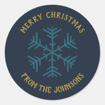 Personalized Family Name Merry Christmas Snowflake