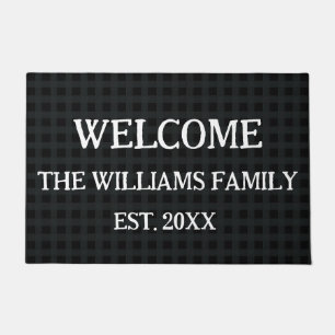 Personalized Family Name Monogram Doormat  