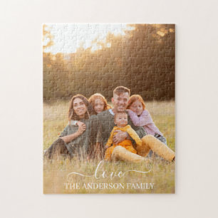Personalized Family Name Photo Keepsake Jigsaw Puzzle