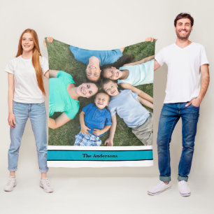 Personalized Family Photo and Name  Fleece Blanket