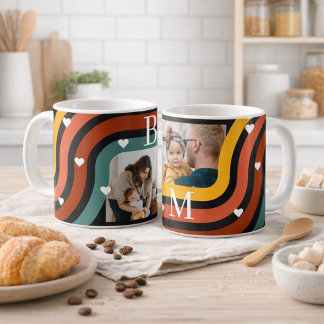 Personalized Family Photo Coffee Mug – Retro Desig