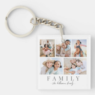 Personalized Family Photo Collage Key Ring