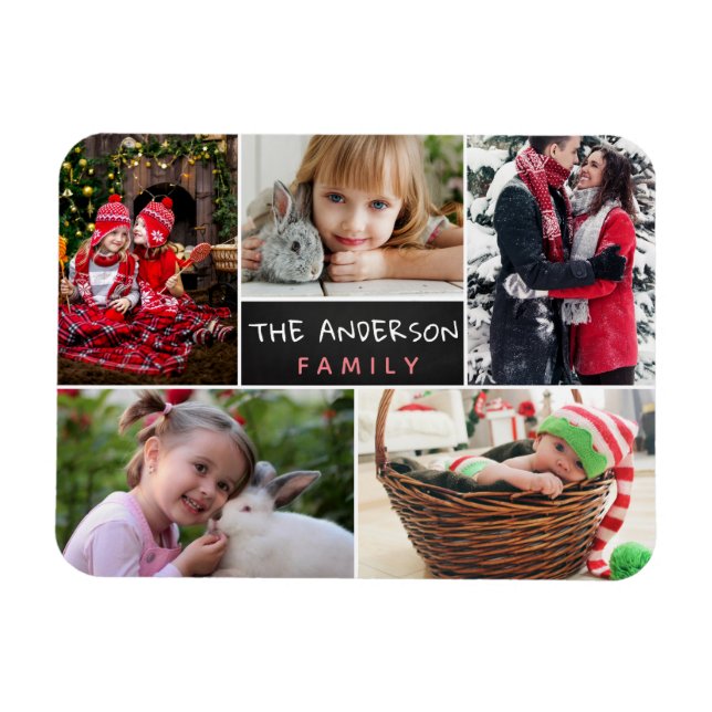 Personalized Family Photo Collage Magnet (Horizontal)