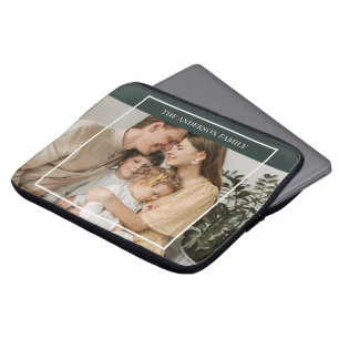 Personalized Family Photo   Custom Family Name  Laptop Sleeve