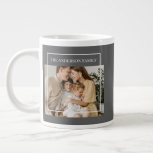Personalized Family Photo   Custom Family Name  Large Coffee Mug