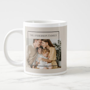 Personalized Family Photo   Custom Family Name  Large Coffee Mug