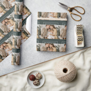 Personalized Family Photo   Custom Family Name  Wrapping Paper