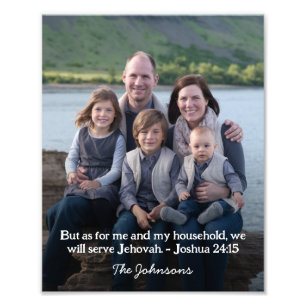 Personalized Family Photo Joshua 24:15 Print