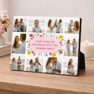 Personalized Family Photo Plaque Gift for Mom