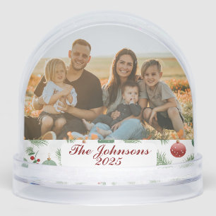 Personalized Family Photo Snow Globe Custom Name