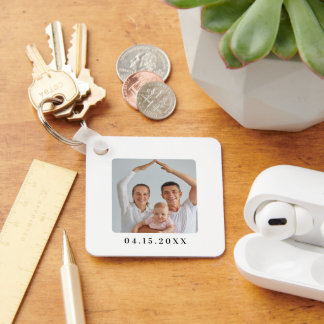 Personalized Family Photo Wedding Boyfriend Gift Key Ring