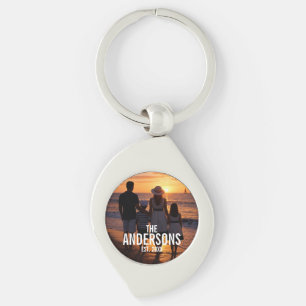 Personalized Family Photo with Family Name Key Ring