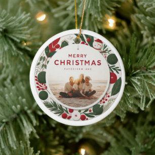 Personalized Family Picture Ornament Festive