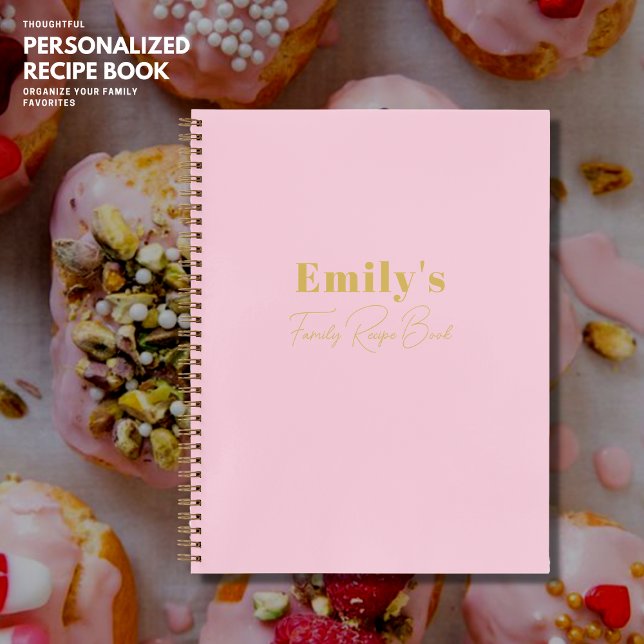 Personalized Family Recipe Book Blush Pink Modern (Creator Uploaded)