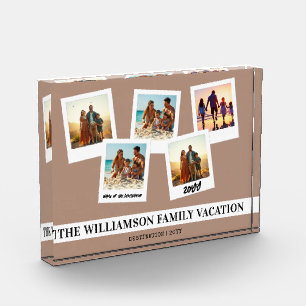 Personalized Family Vacation Modern Snapshot Style Photo Block