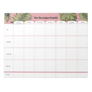 Personalized Family Weekly Planner Notepad