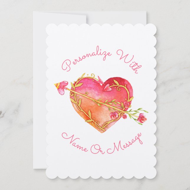 PERSONALIZED Fancy Heart Invitation (Back)