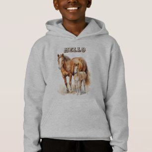 Personalized Farm Animals “Hello” Baby Horse  Hood