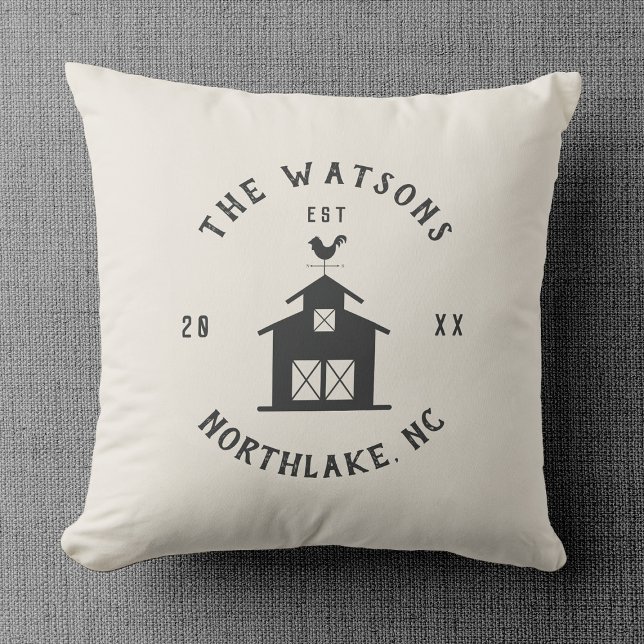 Personalized Farmhouse Barn Family Name Cushion (Creator Uploaded)