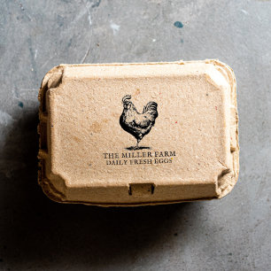 Personalized Farmhouse Fresh Egg Carton Rubber Stamp