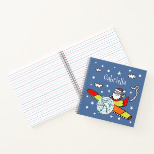 Personalized Father Christmas Santa Claus Airplane Notebook
