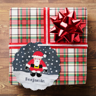 Personalized Father Christmas Santa Claus Tree Decoration Card