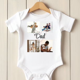 Personalized Fathers Day Custom Photo and Text Baby Bodysuit