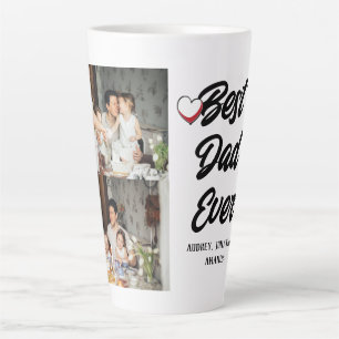 Personalized father's Day, two photo collage gift Latte Mug