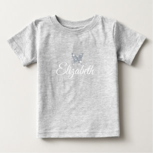 personalized faux diamond sparkle butterfly baby T-Shirt