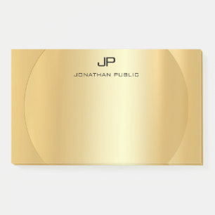 Personalized Faux Gold Elegant Modern Monogram Post-it Notes