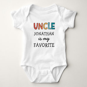 Personalized Favorite Uncle Cute I Love My Uncle  Baby Bodysuit